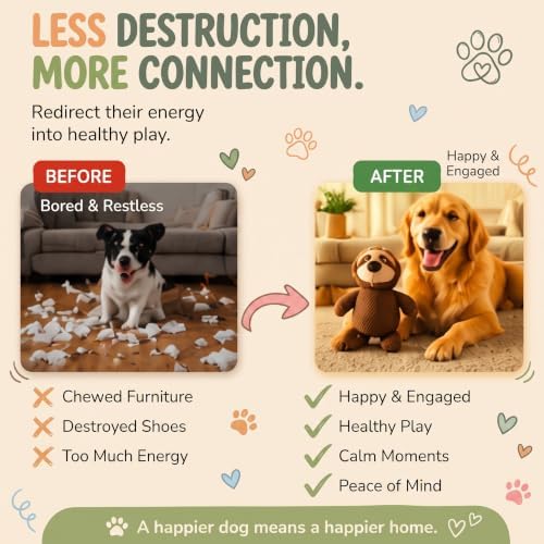 Act boldly 5-Pack Squeaky Dog Toys – Durable Animal-Shaped Plush Chew Toys for Dogs, Handmade Interactive Puppy Toys with Squeaker, Perfect for Reducing Destructive Behavior