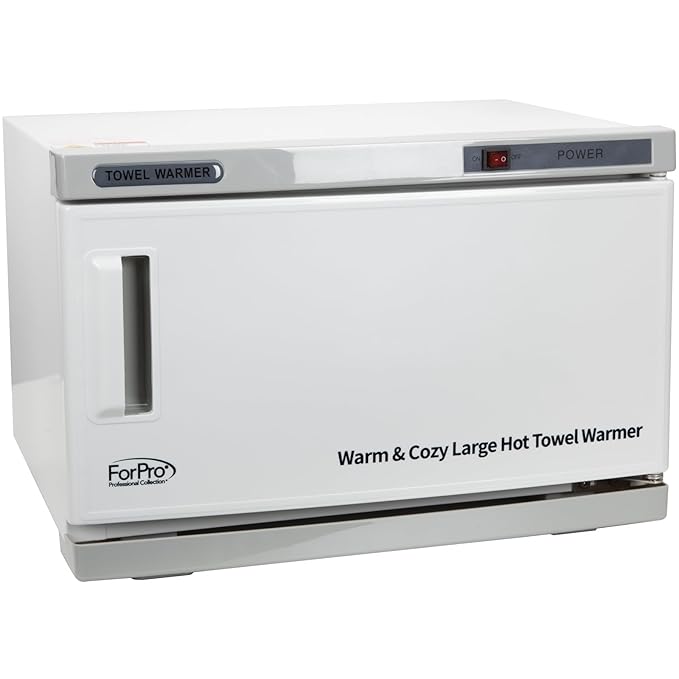 ForPro Warm & Cozy Hot Towel Warmer, Large 16L Capacity Cabinet, Stainless Steel Rack, White