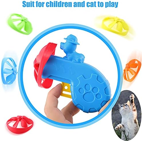 Sumind 15 Pieces Cat Fetch Toys Colorful Flying Propellers Flying Cat Toy