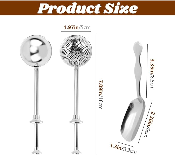 Tea Ball For Loose Leaf Tea, 2pcs Tea-Infuser With Spoon And Handle Stainless Steel Fine Mesh Ball Filter Snap Ball-Tea Strainer(3pcs)
