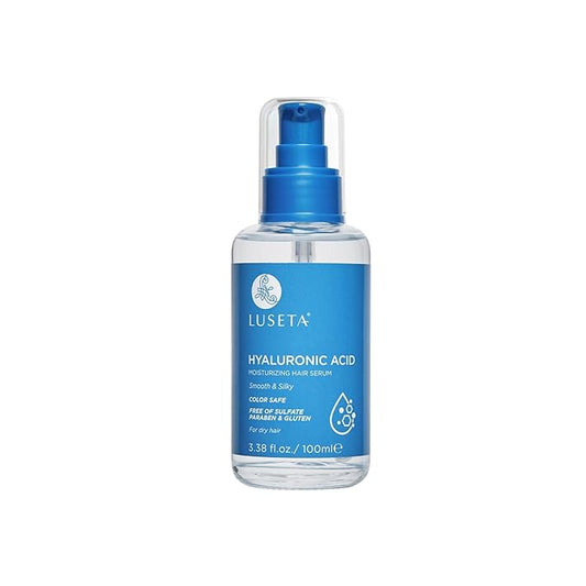 Luseta Hyaluronic Acid Moisturizing Hair Serum for Dry and Damaged Hair, Hair Oil Serum for Women Infused with Avocado Argan Oil and Shea Butter 3.38oz
