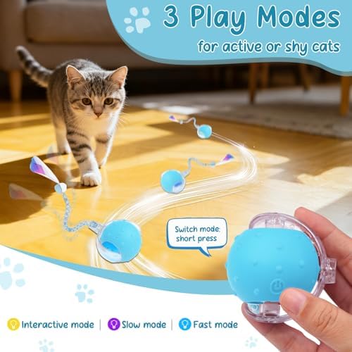 Interactive Automatic Cat Toy Ball-USB Rechargeable，Motion Activated Toy