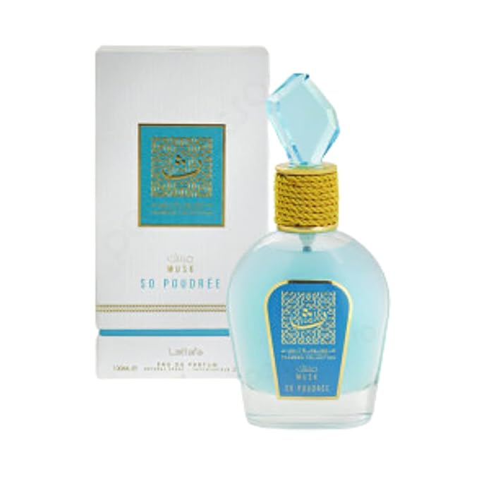 Lattafa Musk So Poudree Thameen Collection Eau de Parfum Spray for Women, 3.4 Ounce
