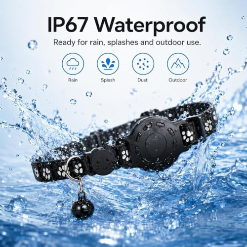 Smart Cat GPS Collar - Waterproof Pet Tracker for Android, Google Find My Compatible, No Monthly Fee. Advanced Safety Solution for Small & Large Cats.(Android Only)