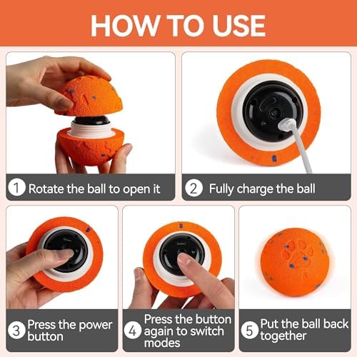 ALL FOR PAWS Interactive Dog Toy, Smart Dog Ball for Medium and Large Dogs, Automatic Moving, Bouncing and Rotating Ball Toy, ETPU Material, Motion-Activated and USB Rechargeable