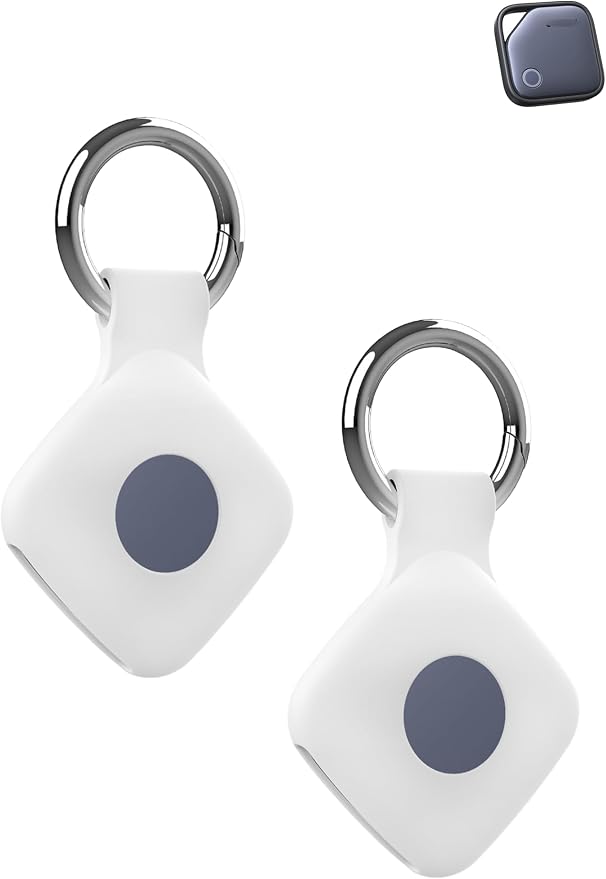 Case for UGREEN Tracker Tags, Shockproof Silicone Cover. | Shockproof & anti - slip, protects against scratches. Precise cutouts ensure full functionality. White(2 Pack).