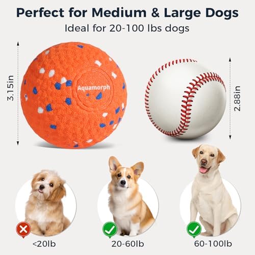 2-Pack Interactive Dog Toys, Smart Automatic Bouncing Vibrating Washable Dog Ball, Durable Pet-Safe E-TPU Material, Type-C Charging, Anti Boredom Dog Toys to Keep Them Busy for Medium & Large Dogs