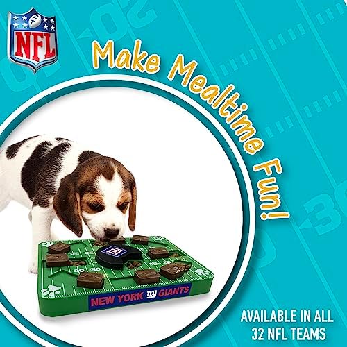 Pets First NFL New York Giants Puzzle Toy - Interactive Dog Treat Puzzle