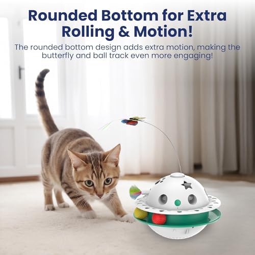 PAWSPIK Triple Chase Tumbling 4-in-1 Interactive Cat Toy with Catnip Ball