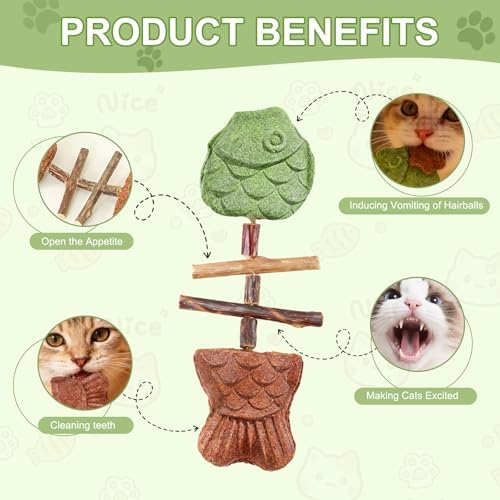 Sterling Whiskers Cat Chew Catnip and Silvervine Cleaning Stick 3PCS