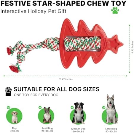 Dog Chew Toys, Festive Dog Toys for Aggressive Chewers