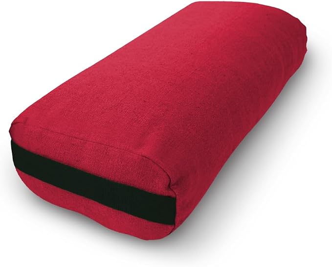 Bean Products Yoga Bolster - Made In The USA With Eco Friendly Materials - Round or Rectangular Support Cushions That Elevate Your Practice - Organic Hemp Cover