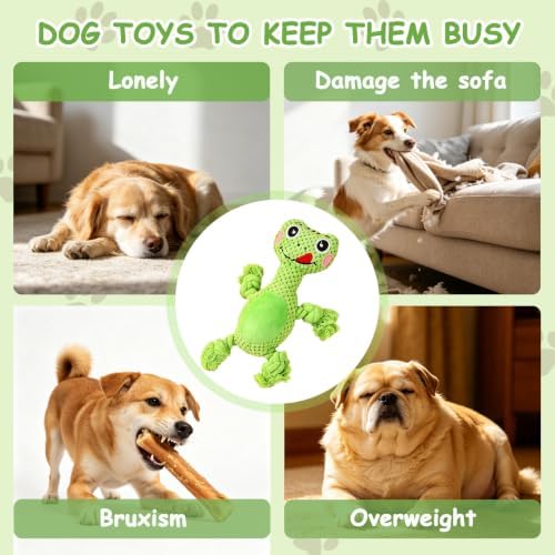 Plush Squeaky Chew Toy for Small Medium Large Dog,(Green Frog)