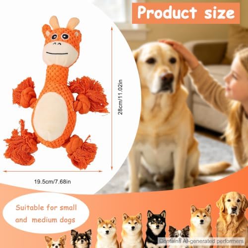 Plush Squeaky Chew Toy for Small Medium Large Dog,(Red Deer)