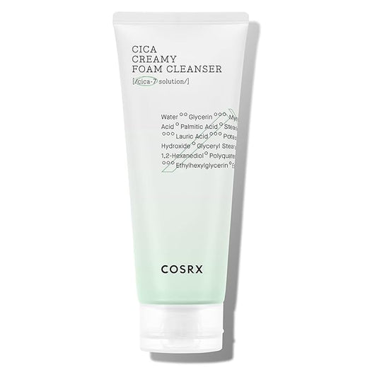 COSRX Pure Fit Cica Creamy Foam Cleanser, 5.07 fl oz / 150ml | Mild Cleanser for Sensitive Skin | 91% Naturally Derived Centella Complex | Animal Testing Free, Paraben Free, Korean Skin Care