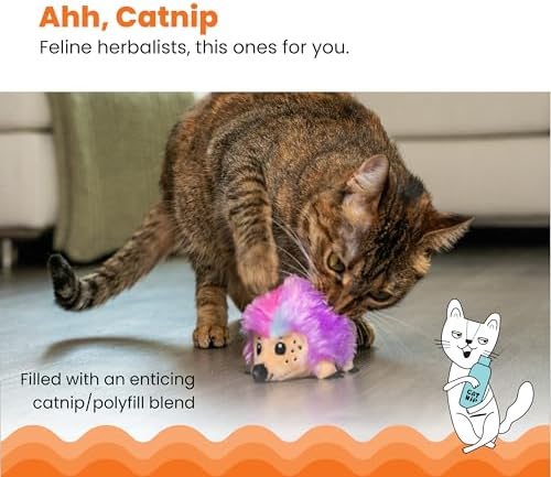 Catstages Catnip Plushies Hedgehog Multicolored Plush Catnip Cat Toy