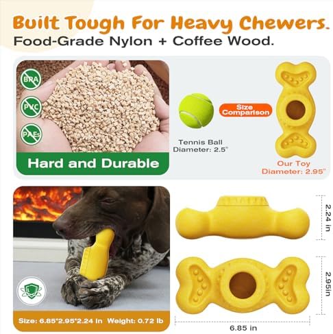 KADTC 3-in-1 Frozen Treat, Lick, Tough Chew Dog Toy for Medium/Large Dogs