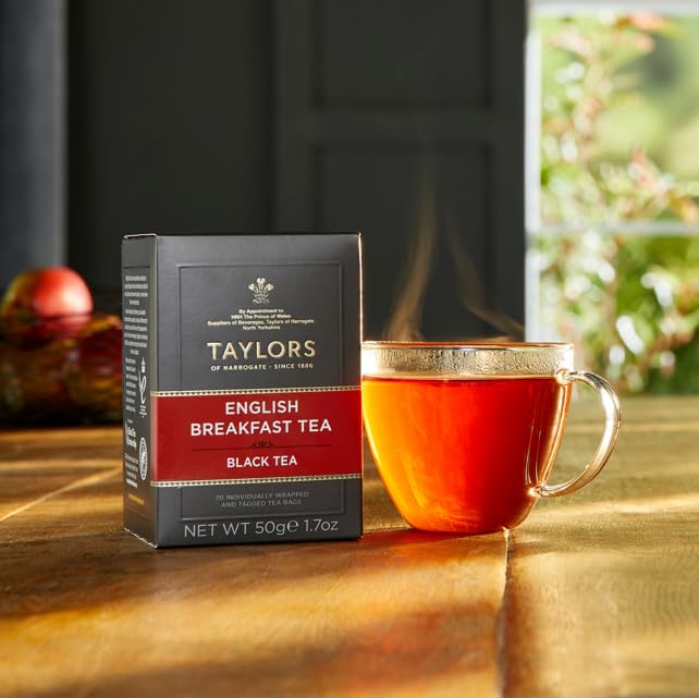 Taylors of Harrogate Black Tea Variety Pack, Individually Wrapped Bags, English Breakfast, Scottish Breakfast, Earl Grey 20 Count (Pack of 3), Caffeinated, Enjoy Hot or Iced, 60 Teabags