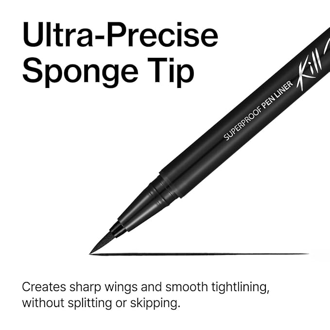 CLIO Superproof Pen Liquid Eyeliner, Ultra Precision Sponge Tip, One Stroke High Pigment Color, Waterproof Smudge Proof Long Wear, Fast Dry Formula, Sharp Wing Tightline Definition (002 Brown)