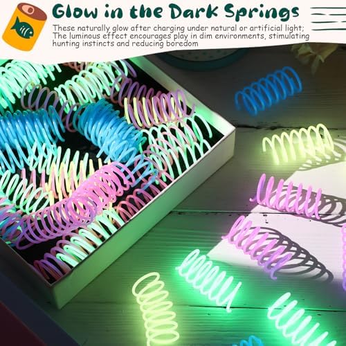 Sosation 100 Pcs Glow in The Dark Springs Cat Toys Kittens