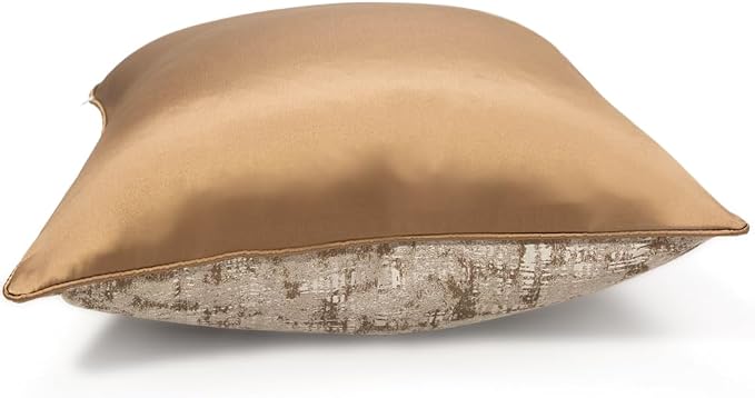 vctops Gold Decorative Luxurious Throw Pillow Covers Jacquard Square Cushion Cases Pillowcase for Bed Sofa Couch Chair Car Home Decor (Gold D,18"x18")