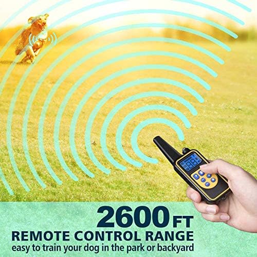 F-color Dog Training Collar Rechargeable Waterproof Dog Shock Collar for Dogs with Remote 2600ft with Beep Vibrating Shock LED Light 4 Modes for Small Medium Large Dogs