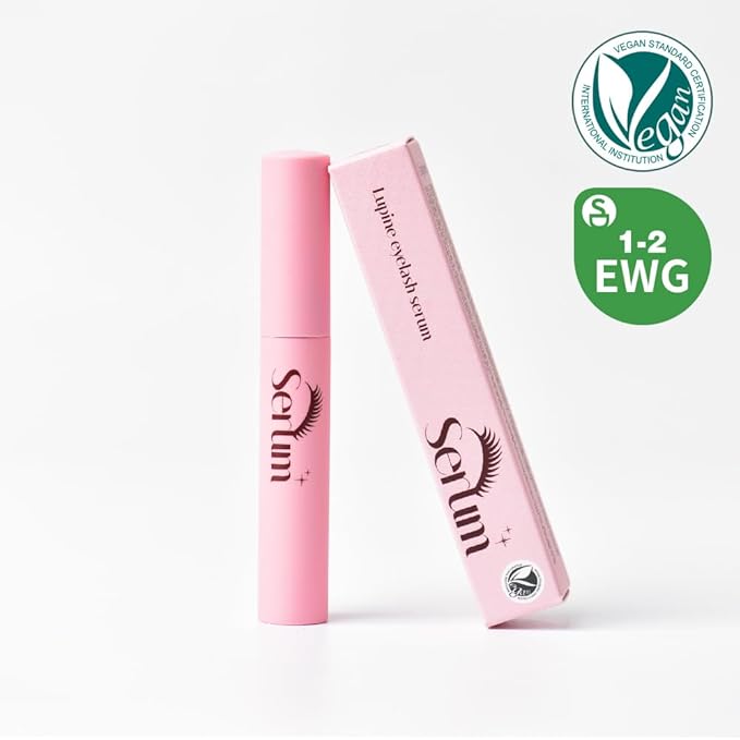 Lupine Eyelash Serum - Lash Growth Serum & Conditioner | Vegan Certified | Hypoallergenic | Korean Beauty for Longer, Fuller Lashes & Eyebrows