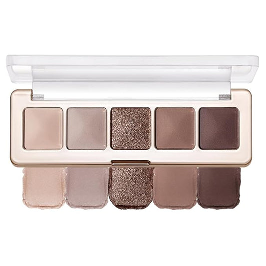 Neutral Nude Brown Eyeshadow Palette–Beige, Cool Taupe, Bronze Gold Shimmer, Cocoa Brown, High-Pigment Blendable Long-Lasting Eye Shadow and Contour Palette for Daily Soft Glam Makeup for Mature Eyes