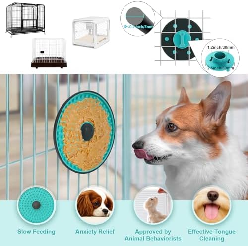 Lick Mat for Dogs Crate Lick Pad Slow Feeder for Crate Training 2 Pack