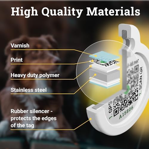QR Code Dog Tag Personalized Pet Id Silent Cat Tags Engraved Name Plate with Online Profile («Funny Dog»)