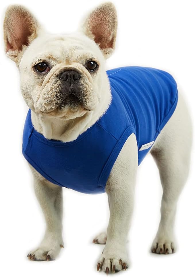 Dog Sleeveless Tank Top Cotton Shirts for Dogs Plain Sleeveless T-Shirts Soft Breathable Cool Dog Shirt pet Clothes (X-Small, Blue)