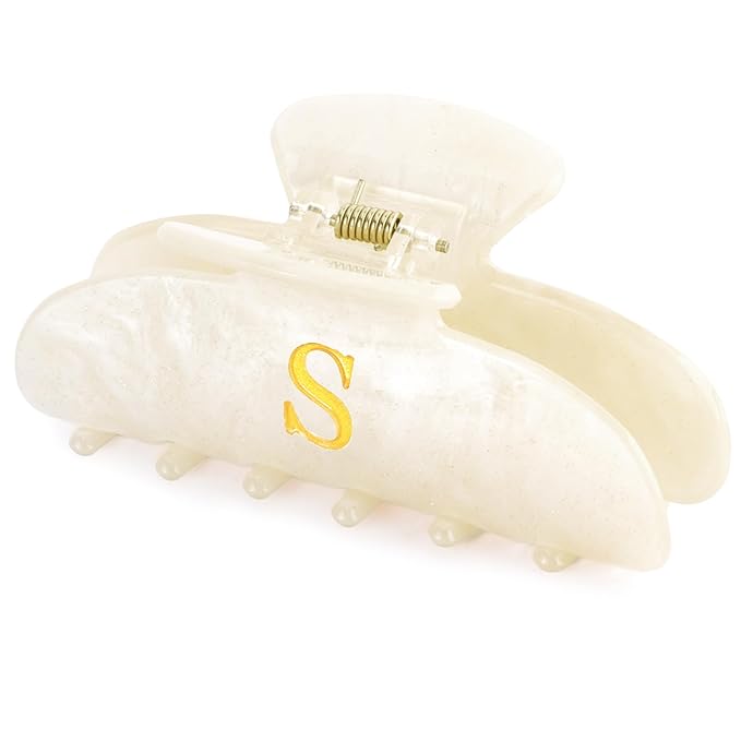 Acrylic Letter "S" Claw Clips for Women, Cute Personalized Hair Clip for Trendy Custom Hair Accessories for Thin Thick Hair