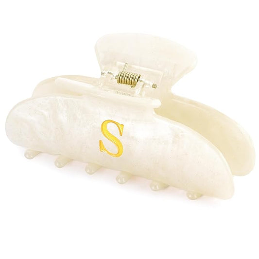 Acrylic Letter "S" Claw Clips for Women, Cute Personalized Hair Clip for Trendy Custom Hair Accessories for Thin Thick Hair