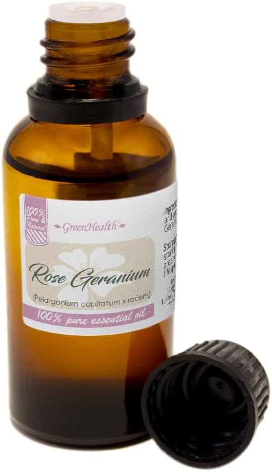 Rose Geranium Essential Oil - 1 fl oz (100% Pure & Uncut) - GreenHealth