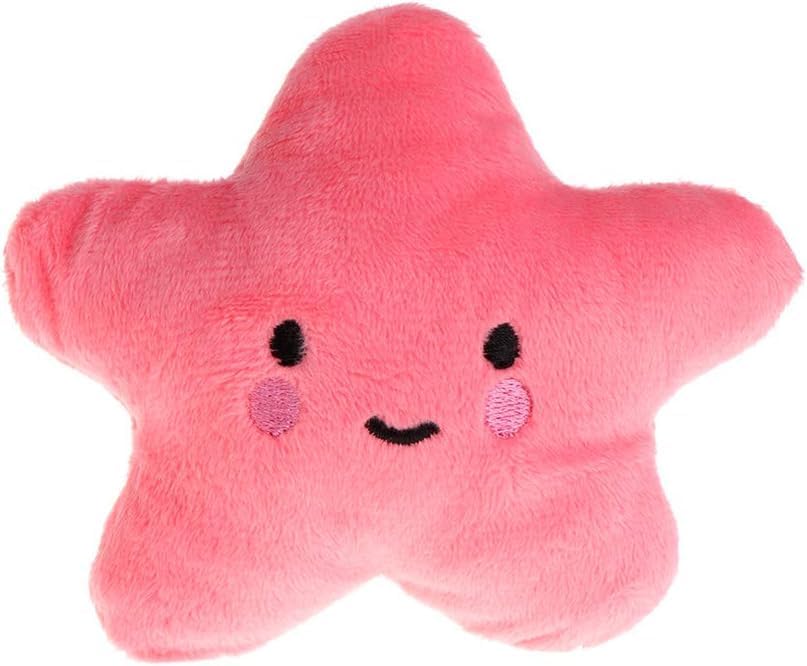Star Plush Pet Dog Toys Cute Squeaky Toy for Interactive Toy Dog Chew Toy for Pet Dog Puppy Training Playing, Squeak (Pink)