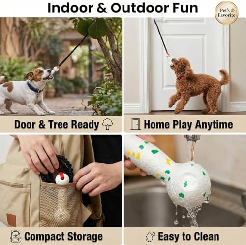 Dog Bungee Tug Toy for Door Hanging, Small Medium Dogs