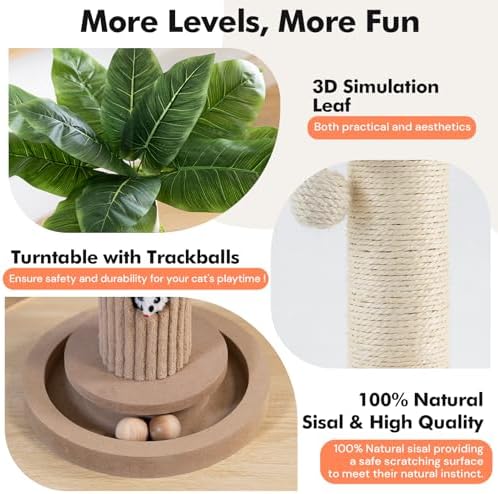 Woochpet 35"Cat Scratching Posts,Interactive Cat Toys For Indoor Large Cats
