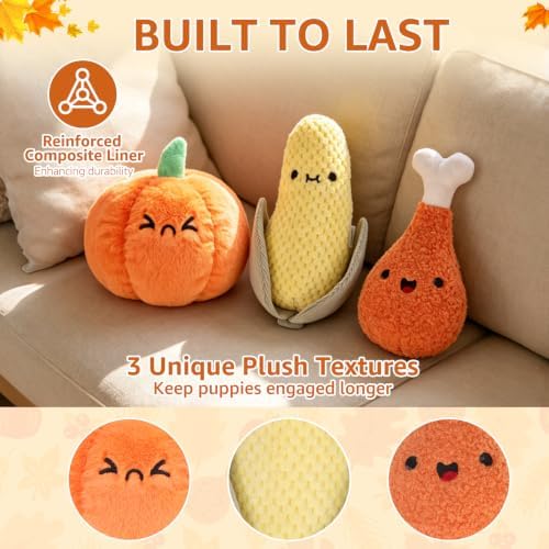 SCENEREAL Christmas Dog Rope Toys (Corn &Pumpkin & Chicken)