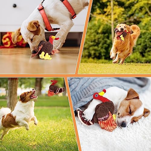 Thanksgiving Turkey Dog Toy for Small Medium Puppies, Fall Dog Toys