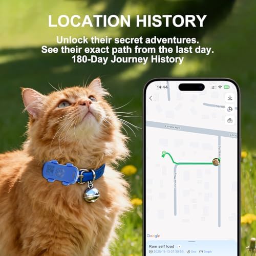 Pet GPS Tracker for Dogs & Cats |Real-Time Location | Subscription Required | Geo-Fence, 180 Day Activity History, Smart Alerts, IP67 Waterproof