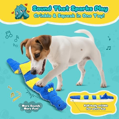 TOOPTATE Crocodile Squeaky Dog Toy