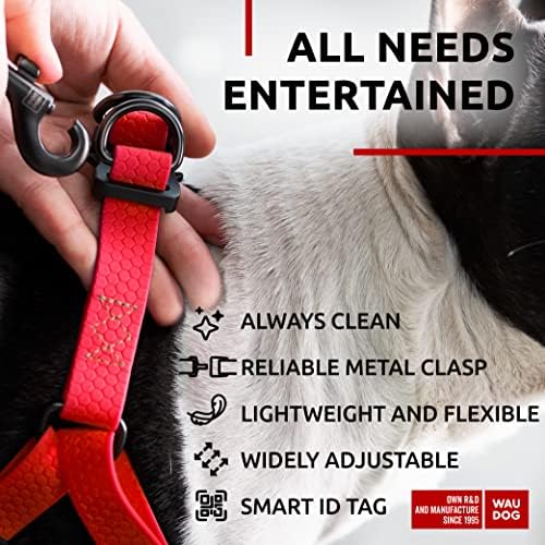 WAUDOG Waterproof Dog Harness with QR Code Tag & Metal Clasp