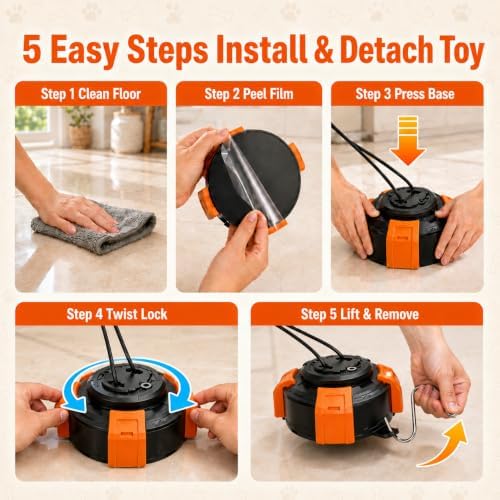 Suction Cup Dog Tug Toy, Rope Chew Toy for Aggressive Chewers