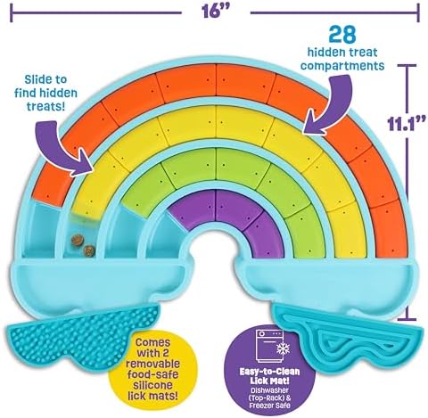 Brightkins Calming Rainbow Treat Puzzle & Lick Mats