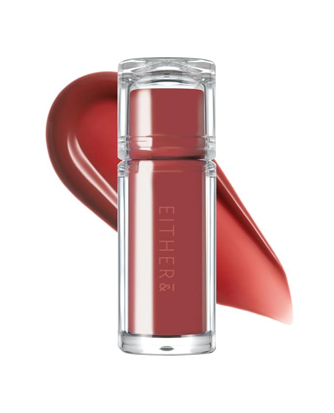 EITHER& Dewy Syrup Tint 06 – Heart Attack | Vibrant & Fresh Color Lip Tint, All-Day Juicy Glow, Smudge-Proof, Hydrating, Long-Lasting, Non-Sticky Formula (4.3g)