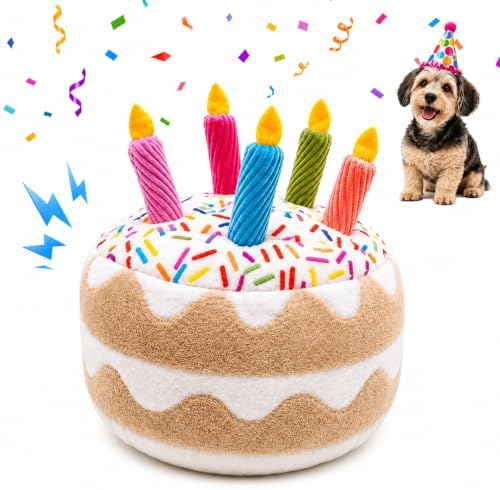 Dog Birthday Cake Squeak Toys, 1 Pcs (Big Cake)