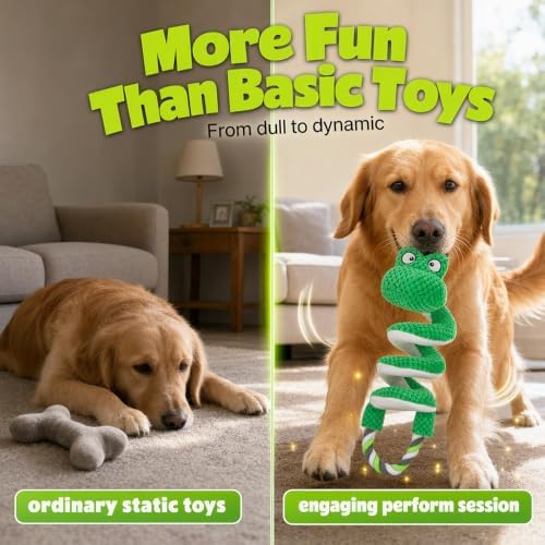 3 Pack Squeaky Dog Toys with Pull Rope Plush Tug Toys for Dogs, Colorful*M