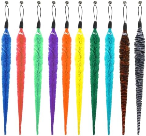 20Pcs Cat Worm Toy Refills, Interactive Cats Kittens Toys, Cat Wand Attachment Fuzzy Worm Toys for Indoor Cats