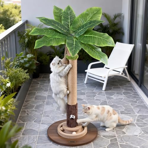 Woochpet 35"Cat Scratching Posts For Indoor Cat,Cat Scratcher With Cat Toys