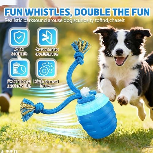 Interactive Dog Toys, 2026 Upgraded Motion Activated Squeaky Cat Balls, 360° Smart Automatic Rolling Moving for Bored Pet Cats Dogs, Interactive Dog Balls (Red)